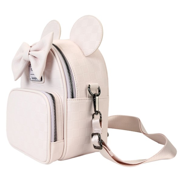 convertibile mini zaino e borsa a tracolla con texture a scacchi Minnie - DISNEY LOUNGEFLY