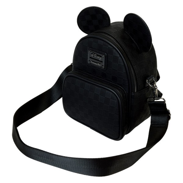 Convertibile mini zaino e borsa a tracolla con texture a scacchi di Topolino - DISNEY LOUNGEFLY