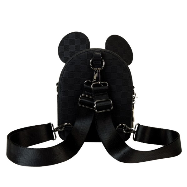 Convertibile mini zaino e borsa a tracolla con texture a scacchi di Topolino - DISNEY LOUNGEFLY