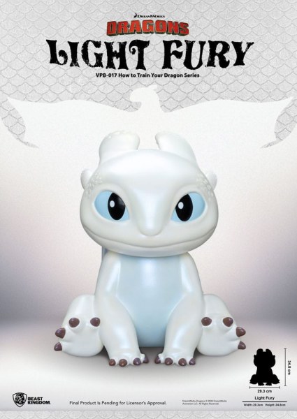Salvadanaio drago Figura funzionale Furia chiara 35 cm
