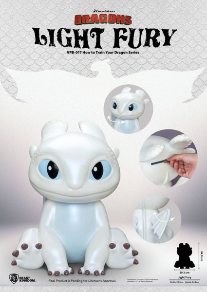 Salvadanaio drago Figura funzionale Furia chiara 35 cm