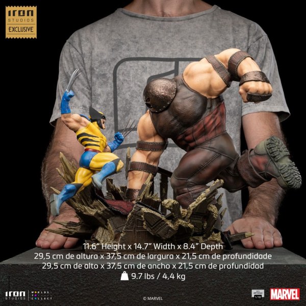 Statuetta Marvel 1/10 BDS Art Scale Wolverine vs Juggernaut heo EU Exclusive 30 cm