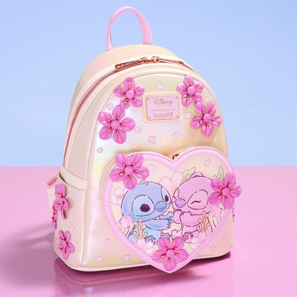 Mini zaino Stitch & Angel Cherry Blossom Heart - DISNEY LOUNGEFLY