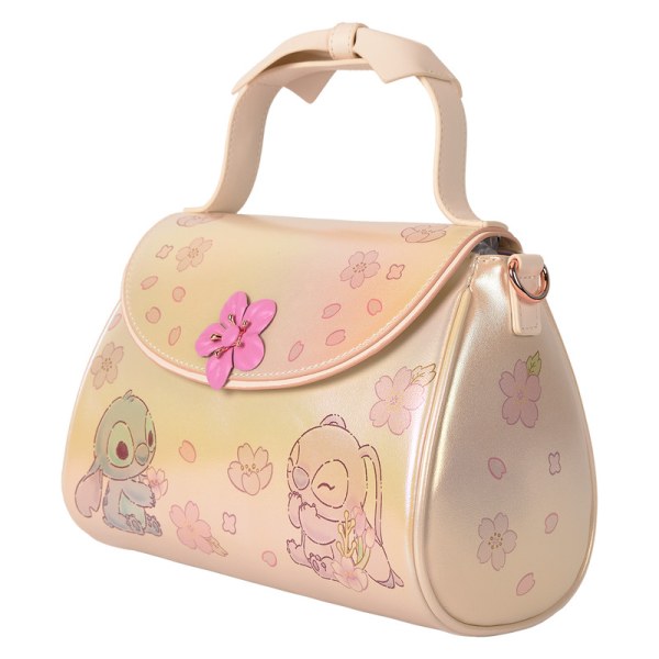 Borsa a tracolla con manico a fiocco Stitch & Angelo Cherry Blossom - DISNEY LOUNGEFLY