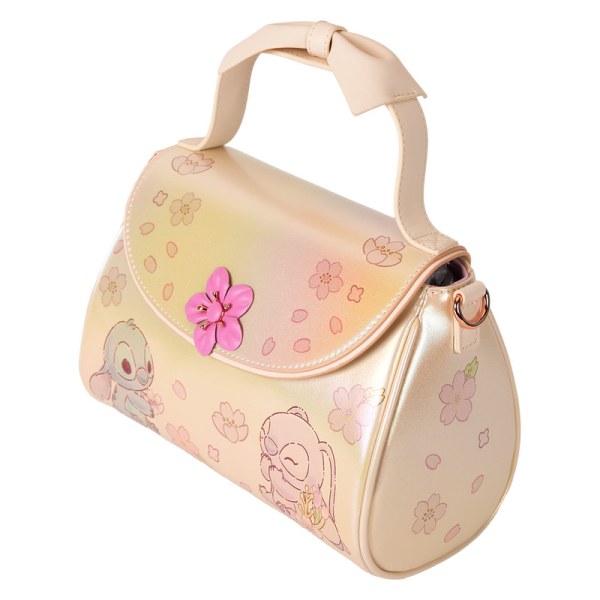 Borsa a tracolla con manico a fiocco Stitch & Angelo Cherry Blossom - DISNEY LOUNGEFLY