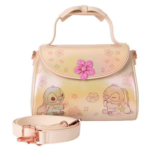 Borsa a tracolla con manico a fiocco Stitch & Angelo Cherry Blossom - DISNEY LOUNGEFLY