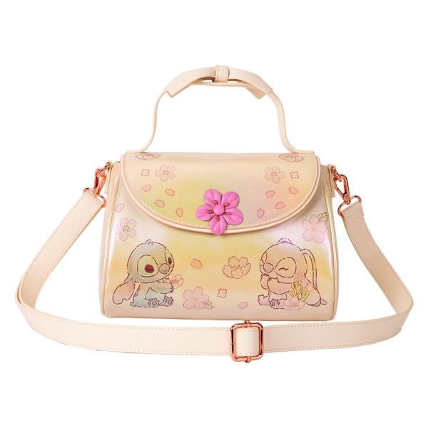 Borsa a tracolla con manico a fiocco Stitch & Angelo Cherry Blossom - DISNEY LOUNGEFLY