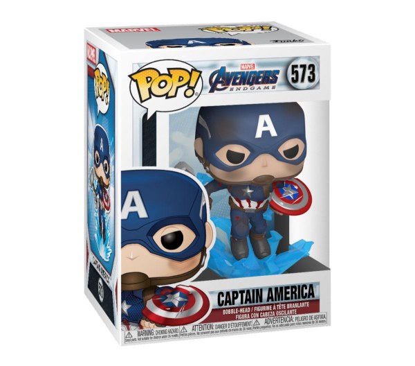 Avengers: Endgame POP! 573 Movies Figurina in vinile Capitano America con scudo rotto e Mjölnir 9 cm