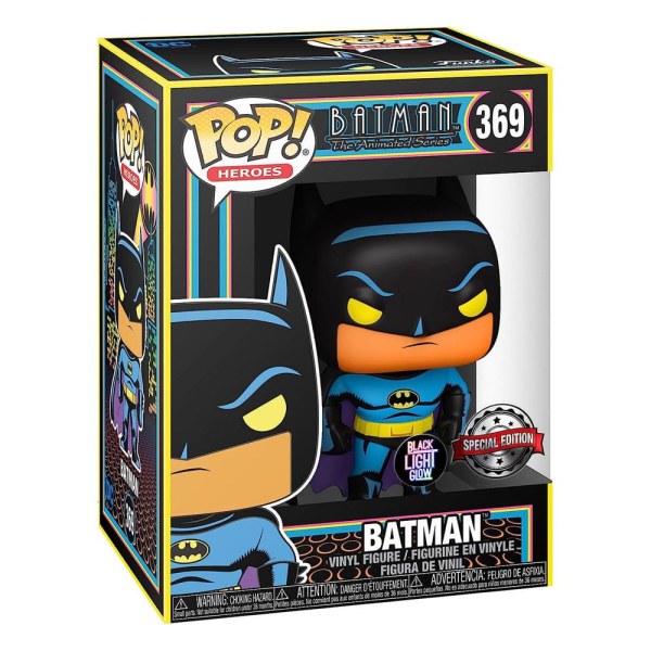 DC Comics Serie POP! 369 Heroes Figura in vinile Batman(Black Light) 9 cm