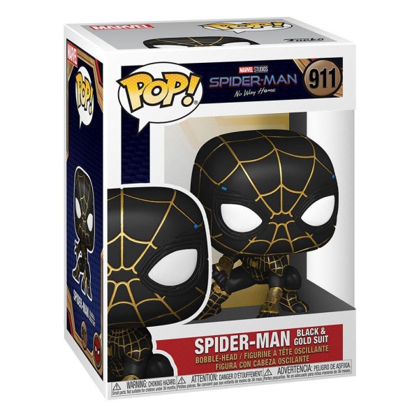 Spider-Man: No Way Home POP! 911 Figurina in vinile Spider-Man (tuta nera e oro) 9 cm