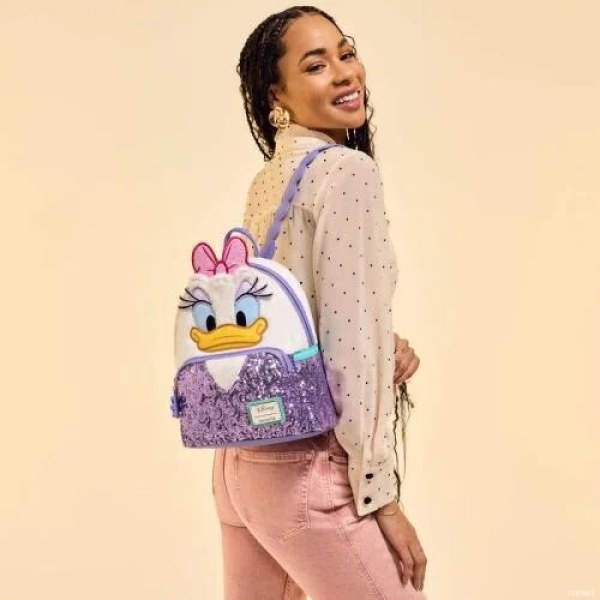 Mini zaino Daisy Plush - DISNEY LOUNGEFLY Daisy 85° Anniversario