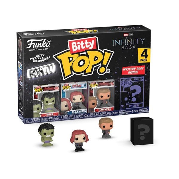 Marvel pack 4 Bitty POP figurine! Vinile Hulk 2,5 cm