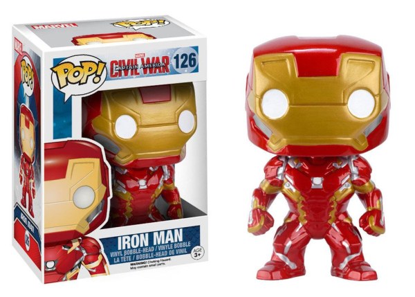 Capitano America Civil War POP! 126 Vinile Bobble Head Iron Man 10 cm