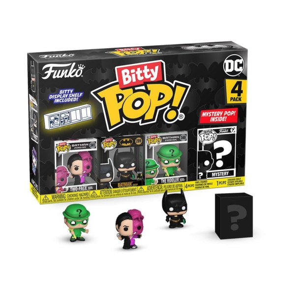 Batman 85th Anniversary pack 4 statuette Bitty POP! Vinile Due Facce 2,5 cm