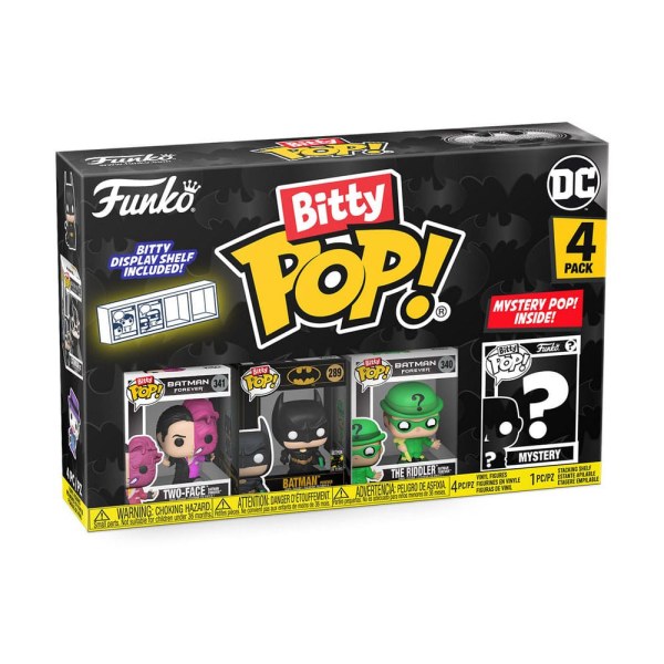 Batman 85th Anniversary pack 4 statuette Bitty POP! Vinile Due Facce 2,5 cm