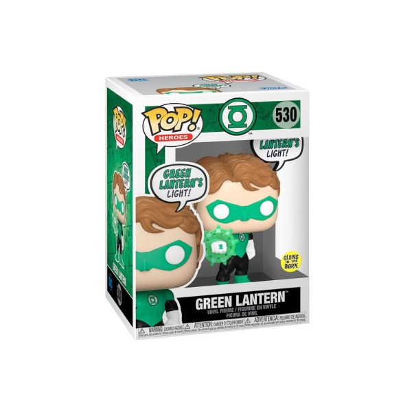 DC Comics POP! 530 Heroes Figura in vinile Lanterna Verde(Attenzione)(GW) 9 cm