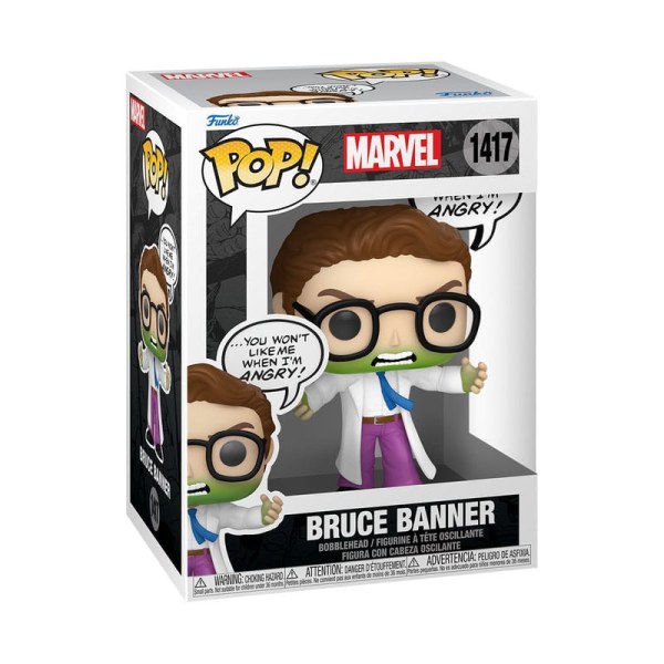 Marvel Comics POP! 1417 Marvel Figurina in vinile Bruce Banner (Non farmi arrabbiare) 9 cm