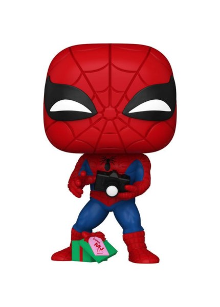 Marvel POP! 1441 Figurina in vinile Holiday Spiderman con regalo aperto 9 cm