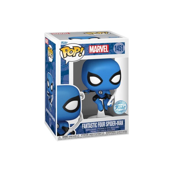 Marvel Pop! 1451 Fantastic Four Figura in vinile Spider-Man Tuta blu Edizione speciale 10 cm
