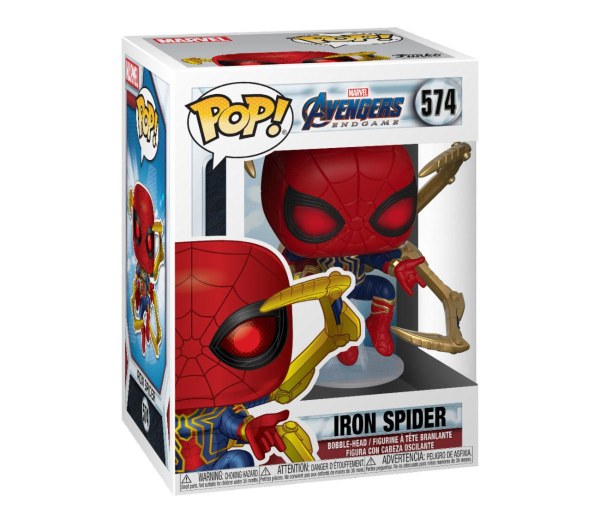 Avengers: Endgame POP! 574 Film Figura in vinile Iron Spider con guanto nano 9 cm