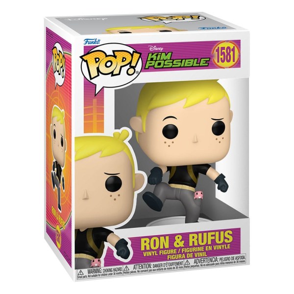 Kim Possible POP! 1581 Figurina in vinile Ron con Rufus 9 cm