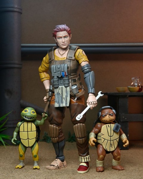 Tartarughe Ninja (The Last Ronin The Lost Years) figurina Synja Grammy April con Baby Yi e Moja 18 cm