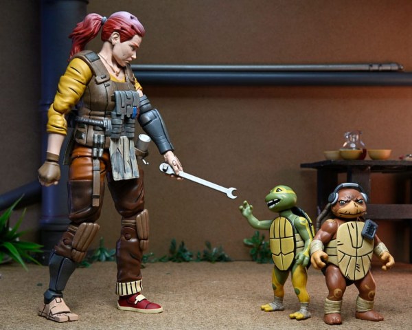 Tartarughe Ninja (The Last Ronin The Lost Years) figurina Synja Grammy April con Baby Yi e Moja 18 cm