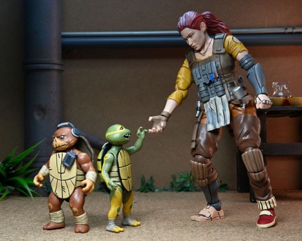Tartarughe Ninja (The Last Ronin The Lost Years) figurina Synja Grammy April con Baby Yi e Moja 18 cm