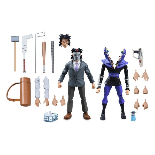 Ninja Turtles (Cartoon) confezione da 2 figurine Business Suit Casey Jones e Split Foot Soldier 18 cm