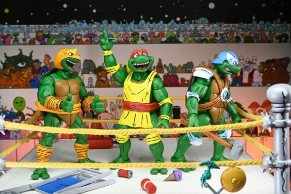 Ninja Turtles (Archie Comics) statuette Confezione da 4 Stump Wrestling Turtles 18 cm