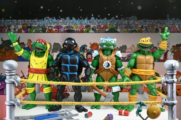 Ninja Turtles (Archie Comics) statuette Confezione da 4 Stump Wrestling Turtles 18 cm