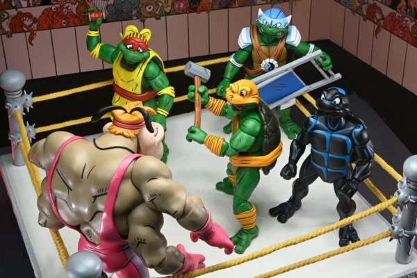 Ninja Turtles (Archie Comics) statuette Confezione da 4 Stump Wrestling Turtles 18 cm