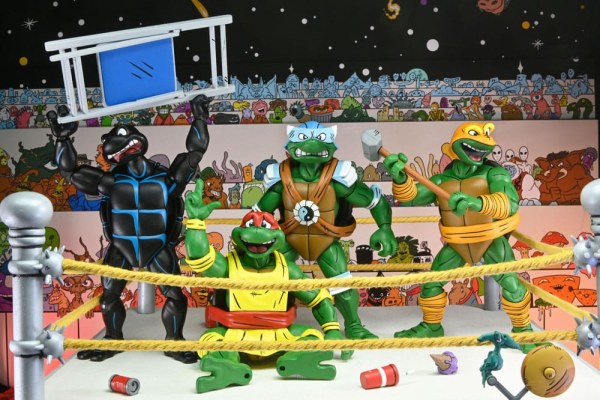 Ninja Turtles (Archie Comics) statuette Confezione da 4 Stump Wrestling Turtles 18 cm
