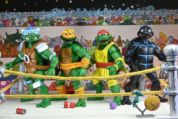 Ninja Turtles (Archie Comics) statuette Confezione da 4 Stump Wrestling Turtles 18 cm