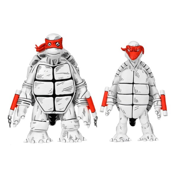 Ninja Turtles (Mirage Comics) confezione da 2 statuette First Turtles in bianco e nero da 18 cm