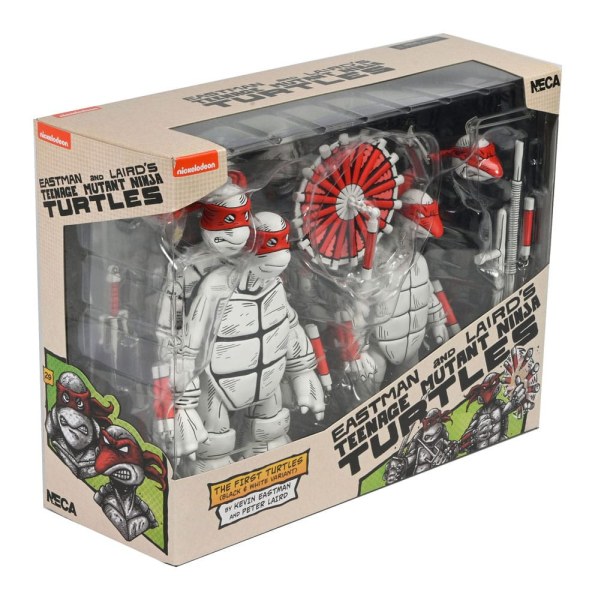 Ninja Turtles (Mirage Comics) confezione da 2 statuette First Turtles in bianco e nero da 18 cm