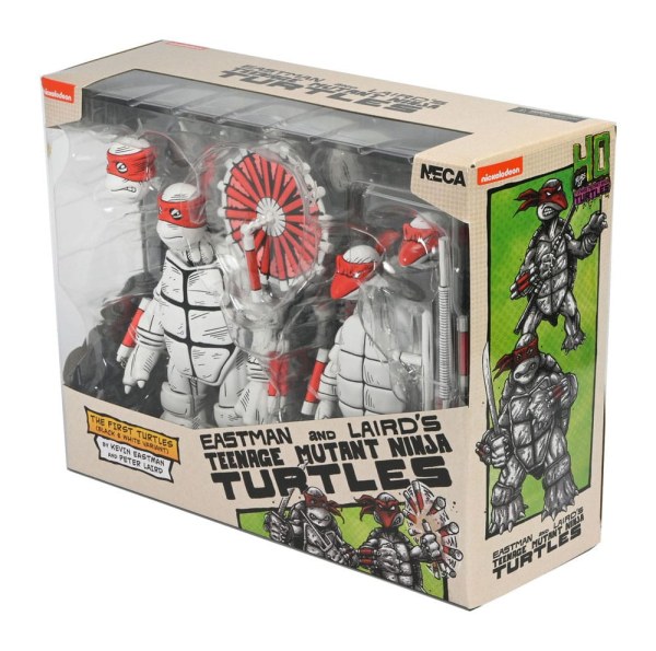 Ninja Turtles (Mirage Comics) confezione da 2 statuette First Turtles in bianco e nero da 18 cm