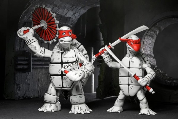 Ninja Turtles (Mirage Comics) confezione da 2 statuette First Turtles in bianco e nero da 18 cm