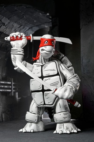 Ninja Turtles (Mirage Comics) confezione da 2 statuette First Turtles in bianco e nero da 18 cm