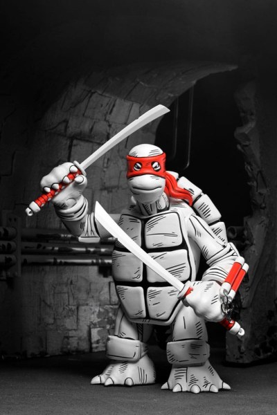 Ninja Turtles (Mirage Comics) confezione da 2 statuette First Turtles in bianco e nero da 18 cm