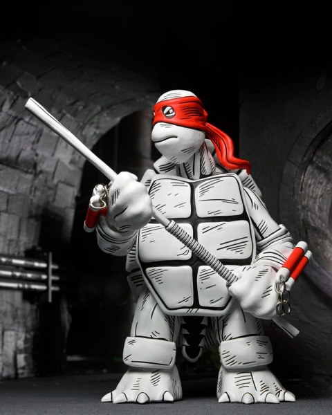 Ninja Turtles (Mirage Comics) confezione da 2 statuette First Turtles in bianco e nero da 18 cm