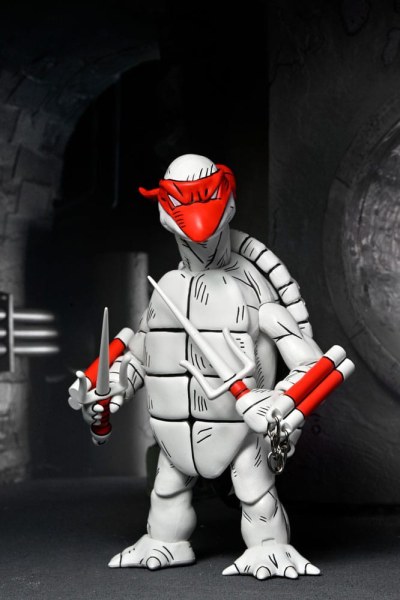 Ninja Turtles (Mirage Comics) confezione da 2 statuette First Turtles in bianco e nero da 18 cm
