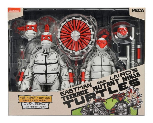 Ninja Turtles (Mirage Comics) confezione da 2 statuette First Turtles in bianco e nero da 18 cm