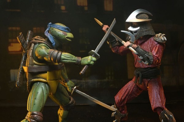 Tartarughe Ninja (film del 1990) Roof Top Battle Shredder contro Leo figurina 18 cm