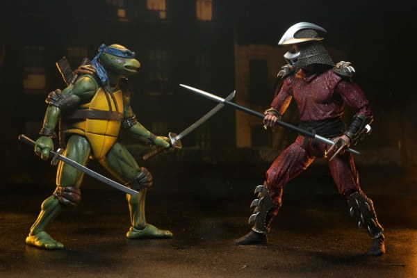 Tartarughe Ninja (film del 1990) Roof Top Battle Shredder contro Leo figurina 18 cm