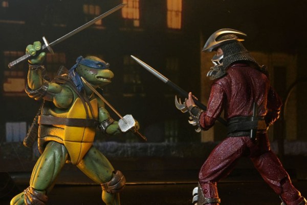Tartarughe Ninja (film del 1990) Roof Top Battle Shredder contro Leo figurina 18 cm