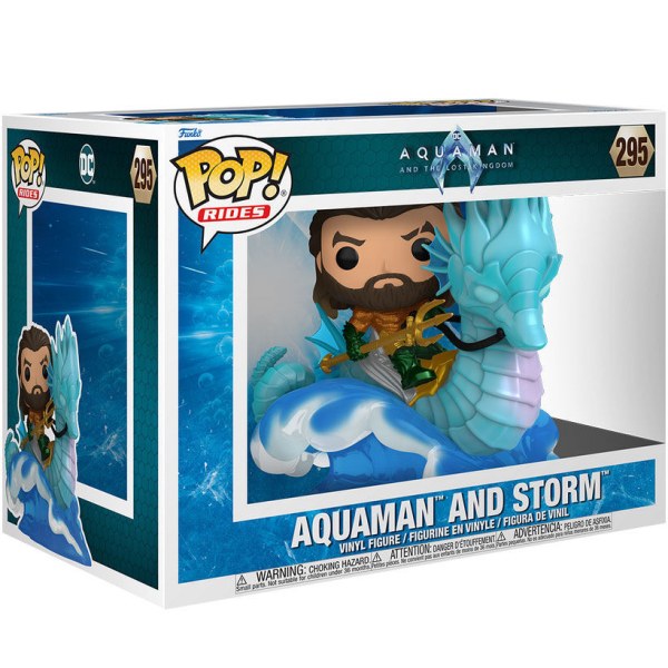 POP! 295 figure Ride Deluxe DC Comics Aquaman e il regno perduto Aquaman su Storm