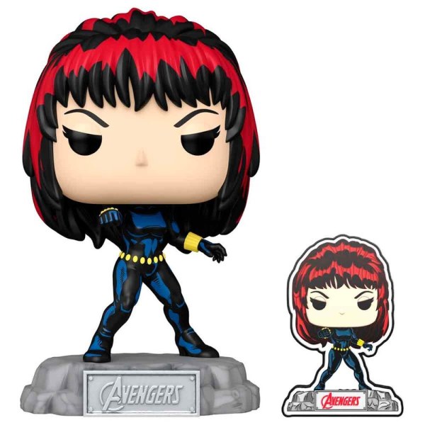 POP! 1260 figura Marvel Avengers 60° anniversario fumetto Black Widow con spilla esclusiva