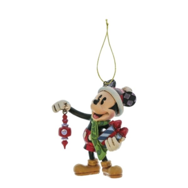 Topolino che tiene in mano i regali, decorazione da appendere - DISNEY TRADITIONS