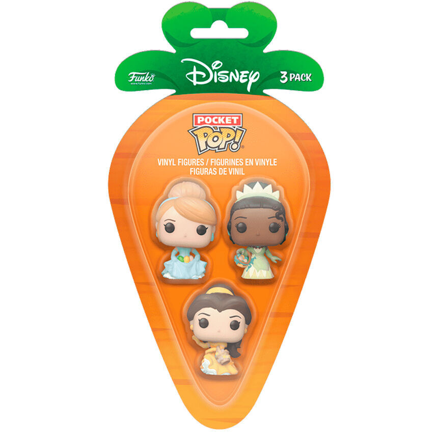 Carrot Pocket POP blister 3 personaggi Disney Principessa Cenerentola Tiana Bella pasqua